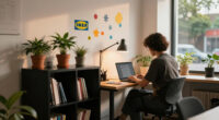 A Renter-Friendly Wall And IKEA BILLY Created A Moody Office