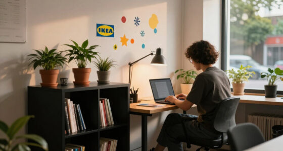 A Renter-Friendly Wall And IKEA BILLY Created A Moody Office