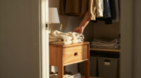 I Put A Nightstand In My Closet, And It Was A Practical Small-Space Storage Hack