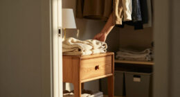 I Put A Nightstand In My Closet, And It Was A Practical Small-Space Storage Hack