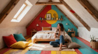 A Plain Attic Bedroom Is Now A “Little Jewel Box” After A Colorful Redo