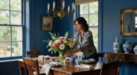 They Drenched A Dining Room In Deep Blue — Now It’s Moody And Vintage