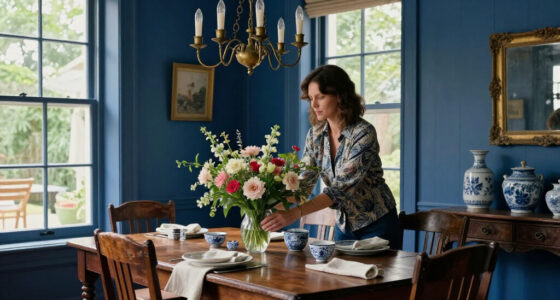 They Drenched A Dining Room In Deep Blue — Now It’s Moody And Vintage