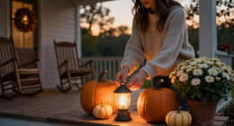 This Solar Accent Light Does So Much More Than Light Up Your Fall Porch – It Adds Magic After Dark