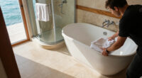 A Clever Layout Turned This Awkward-shaped Room Into A Luxe Hotel-style Bathroom