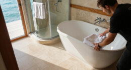 A Clever Layout Turned This Awkward-shaped Room Into A Luxe Hotel-style Bathroom