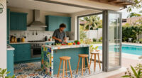 This Once Ugly Extension Has Been Transformed Into A Bold And Playful Kitchen Filled With Beautiful Antiques